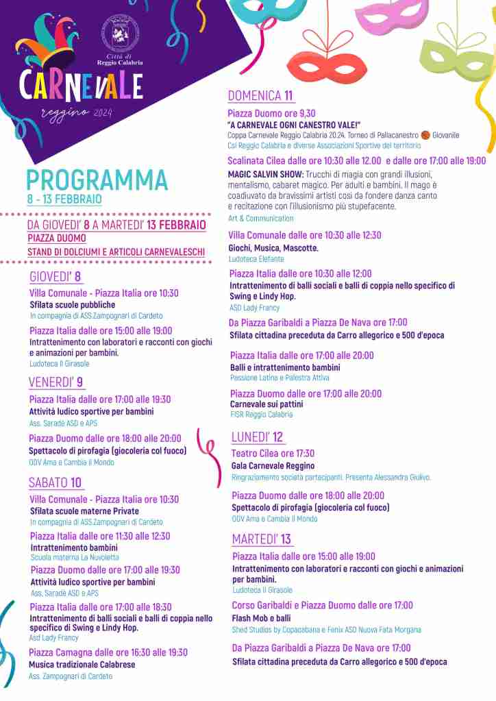 programma carnevale