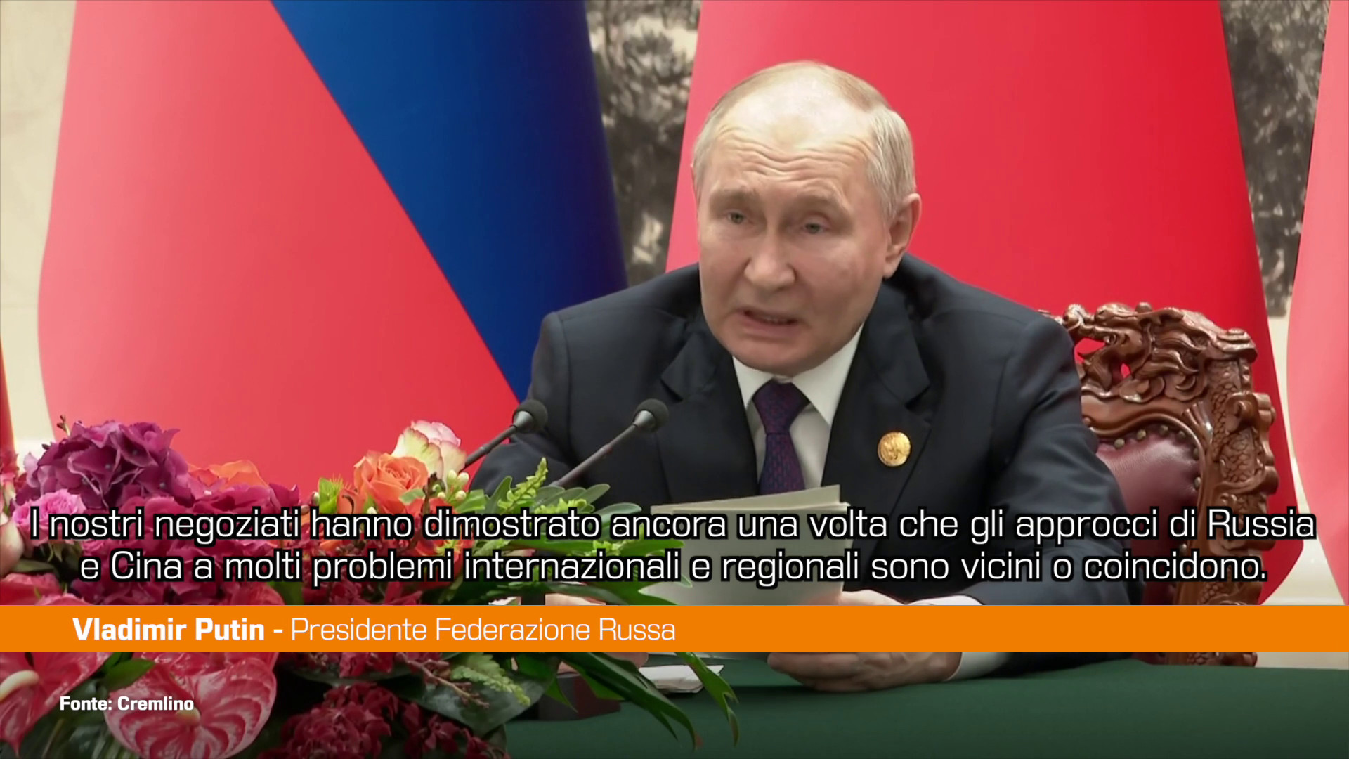 Putin "Da Russia e Cina impegno per un ordine mondiale multipolare"