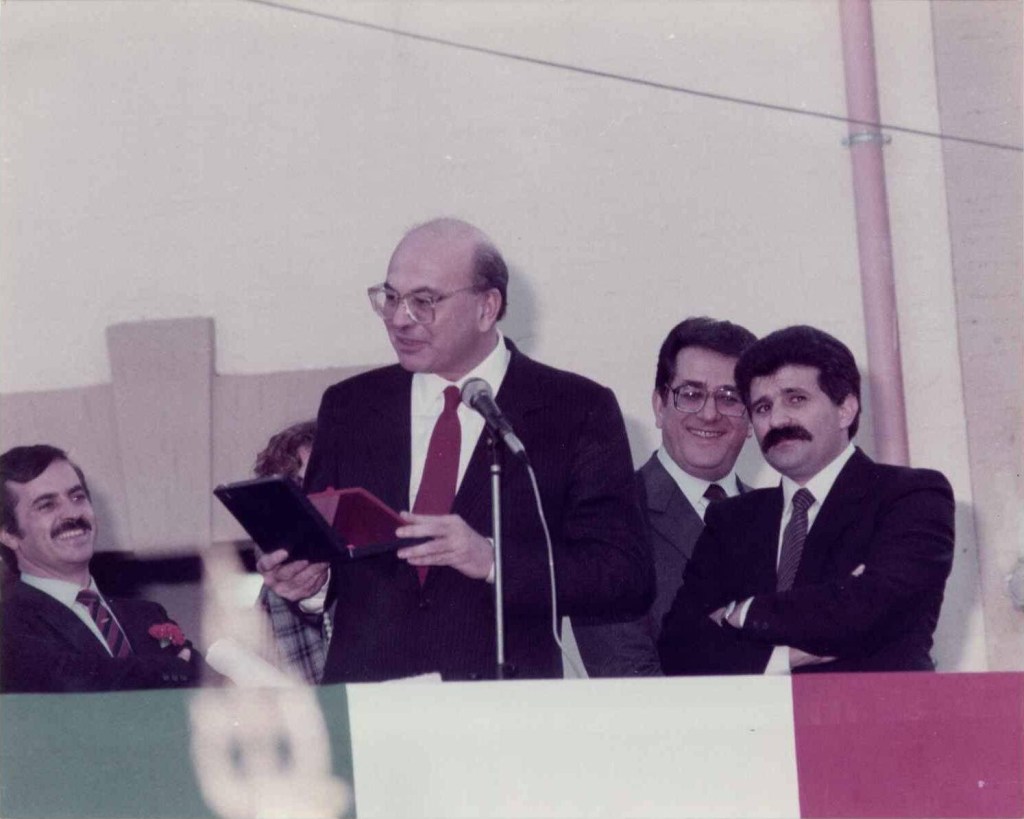 Bettino Craxi in visita a San Fratello il 14 novembre 1984, insieme al ministro Nicola Capria