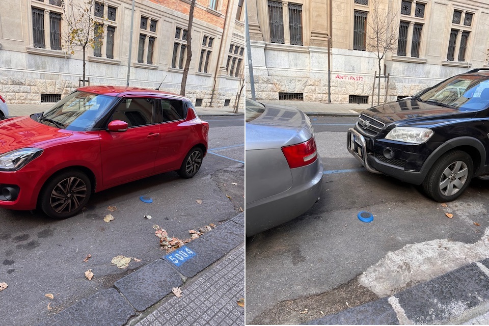 auto parcheggiate fuori stallo